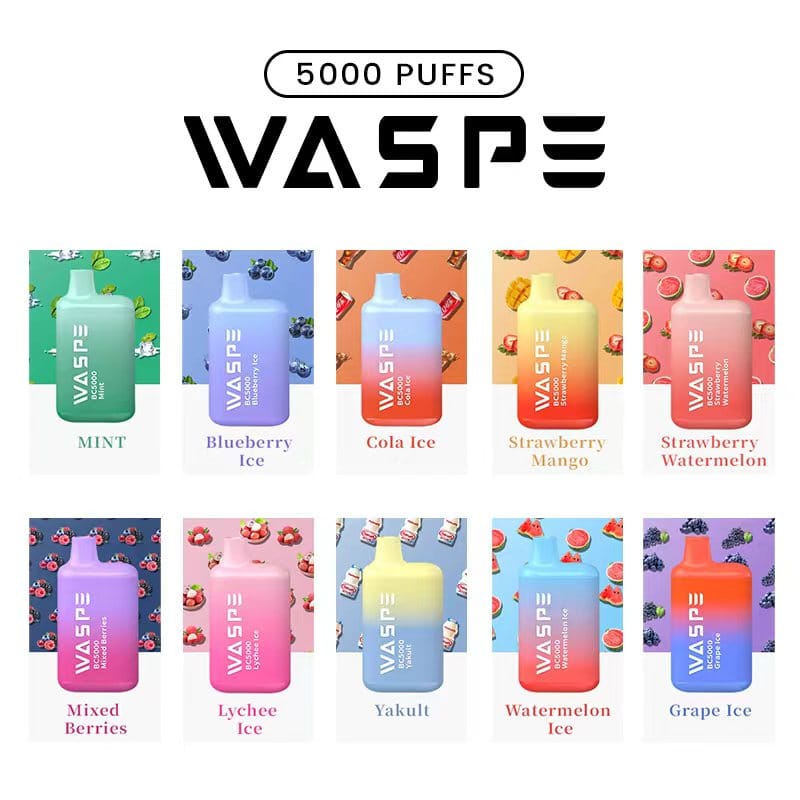 buy bulk disposable vapes WASPE 5000 Puffs | 13mL, 0%-5% strength, bulk disposable vape