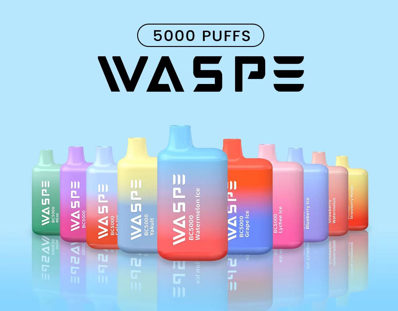 disposable vape 5000 puffs WASPE 5000 Puffs | 13mL, 0%-5% strength, bulk disposable vape