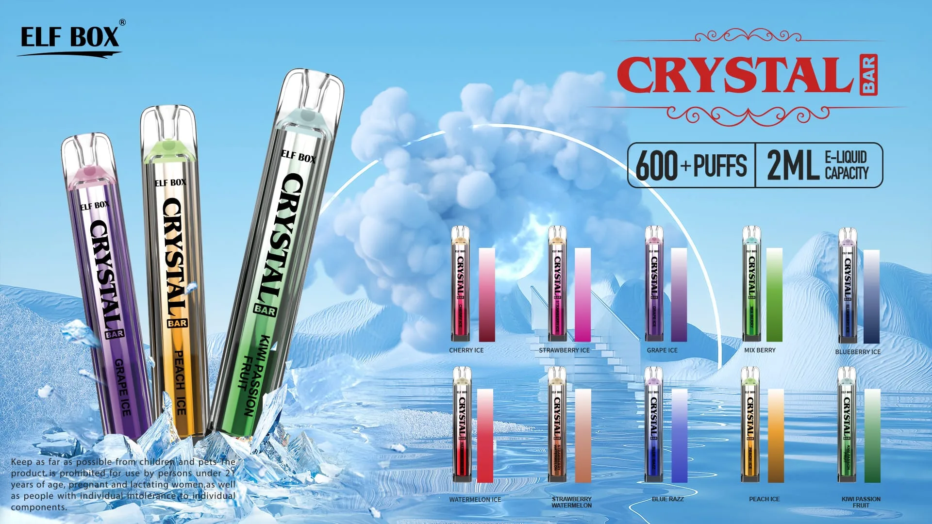 ELF BOX CRYSTAL BAR 600 Puffs 0% 2% 5% Nicotine Jetable Vape Rechargeable Bulk Buy Wholesale ELF BOX CRYSTAL BAR 600 Puffs 0% 2% 5% Nicotine Jetable Vape Rechargeable Bulk Buy Wholesale