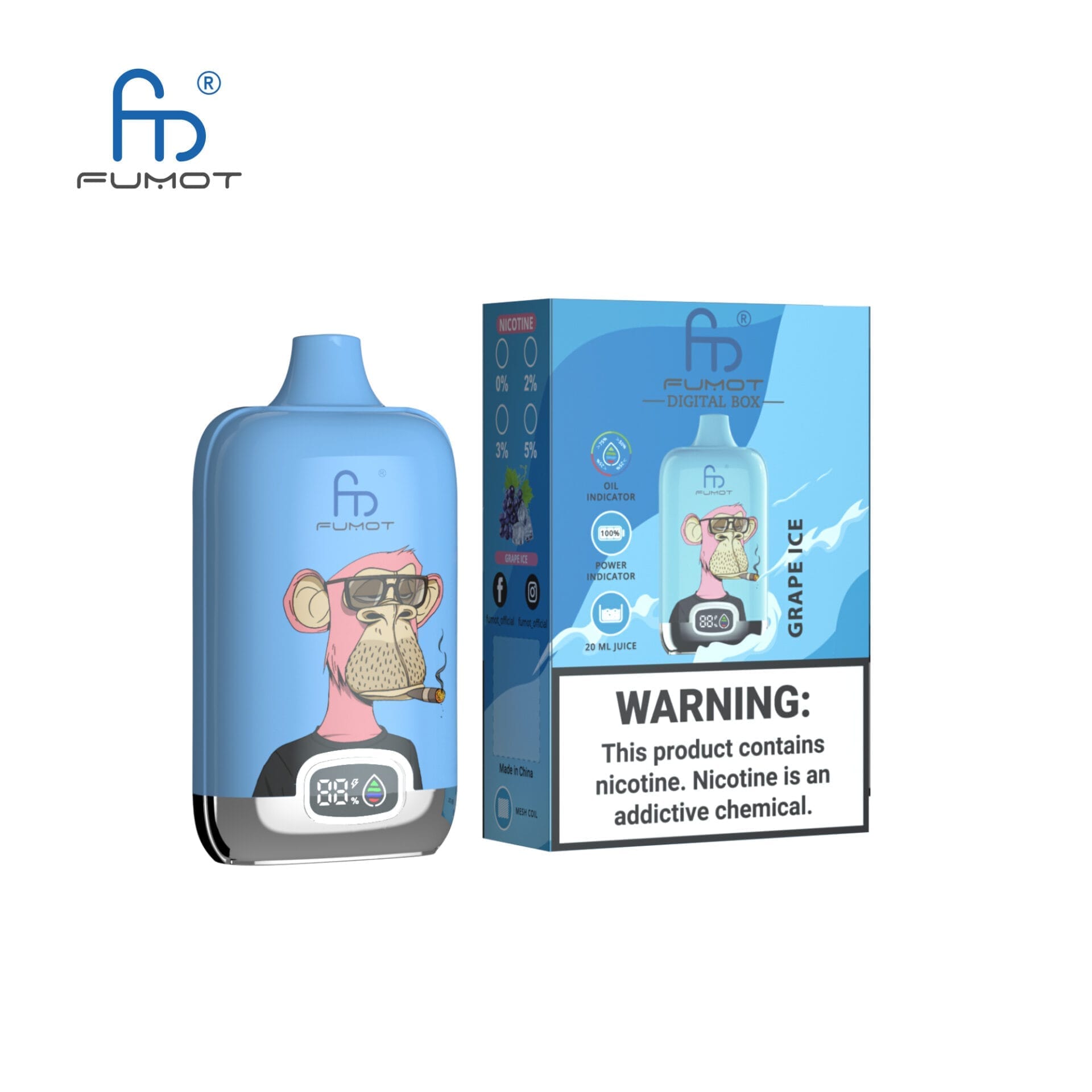 RandM Digital Box 12000 Puffs | 20mL, 850mAh, LCD screen, bulk disposable  vape