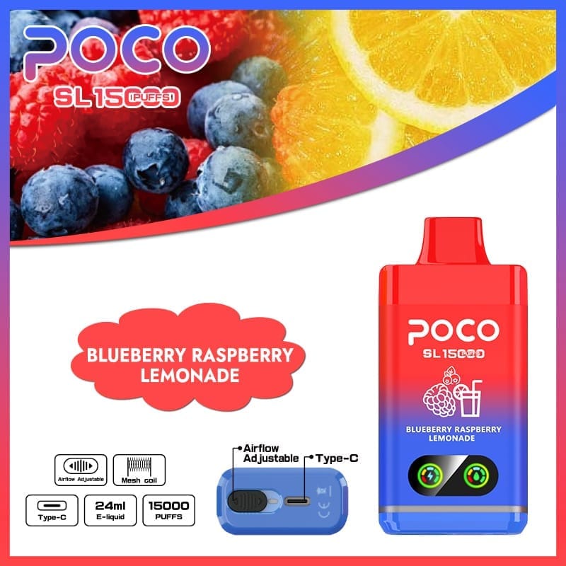 Poco SL 15000 Puffs | adjustable airflow, 0%-5% strength, bulk disposable  vape