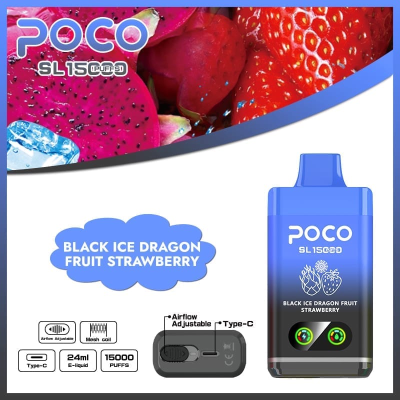 Poco SL 15000 Puffs | adjustable airflow, 0%-5% strength, bulk disposable  vape