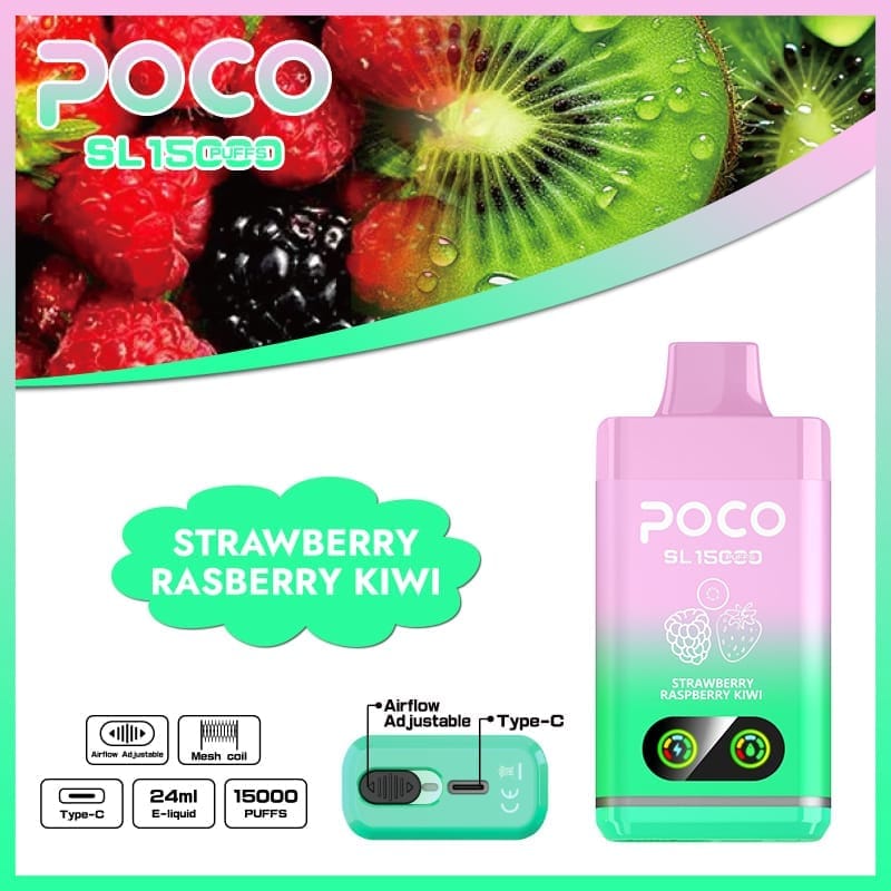 Poco SL 15000 Puffs | adjustable airflow, 0%-5% strength, bulk disposable  vape
