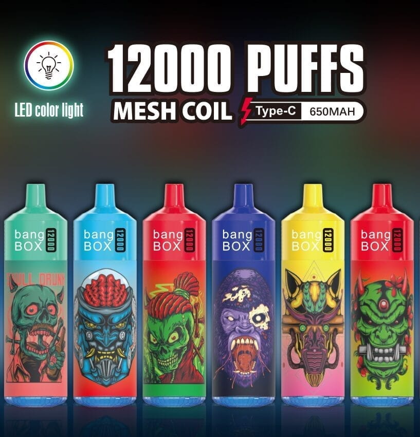 box of disposable vapes bulk Bang 12000 Puffs | 0%-5% strength, 20mL, mesh coil, vape Voopoo Kits Variant:CHERRY LEMON Peach Slush FOGER Switch