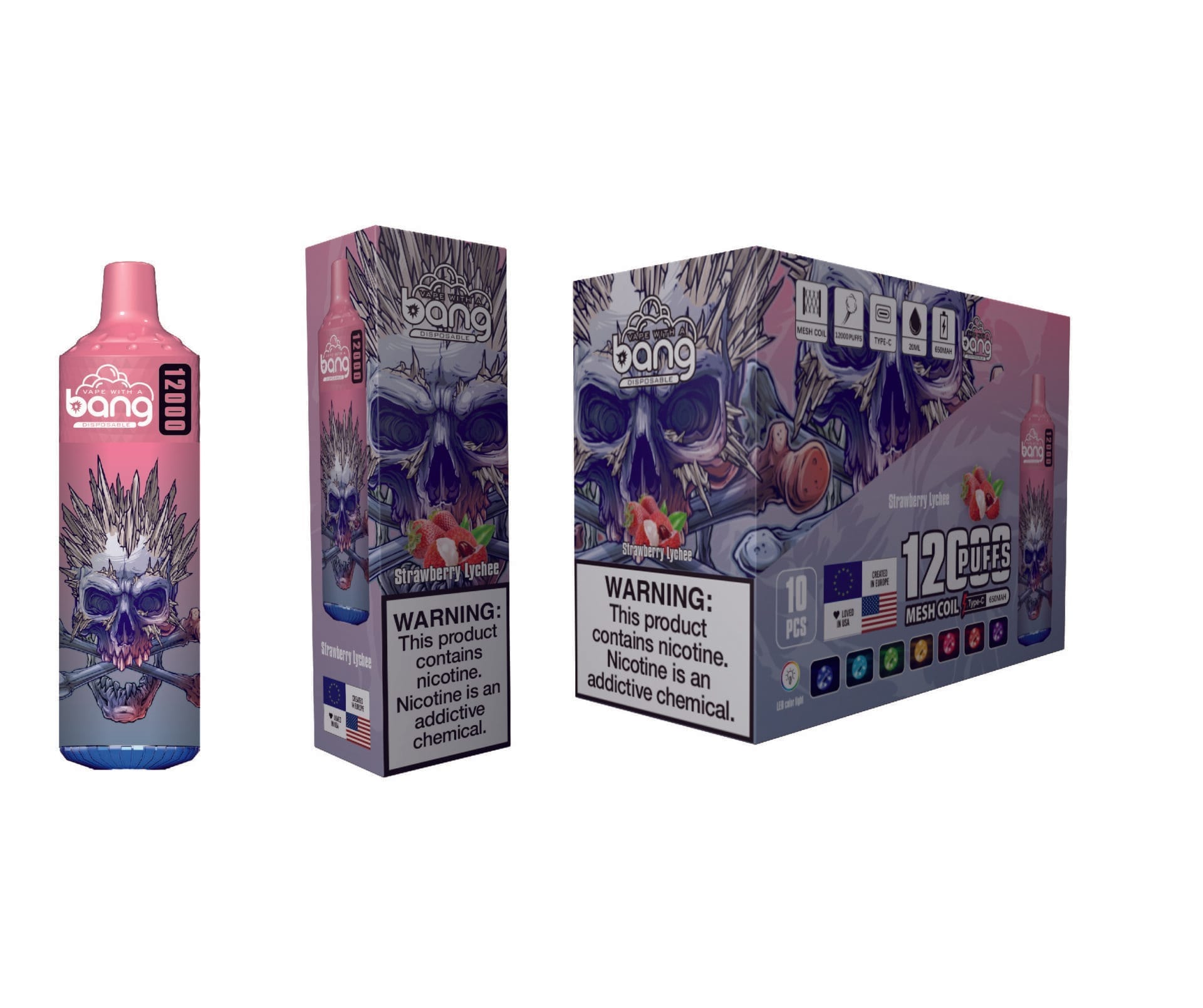 Bang King 12000パフ | 0%-5% 強度、まとめ買い用使い捨てベイプ