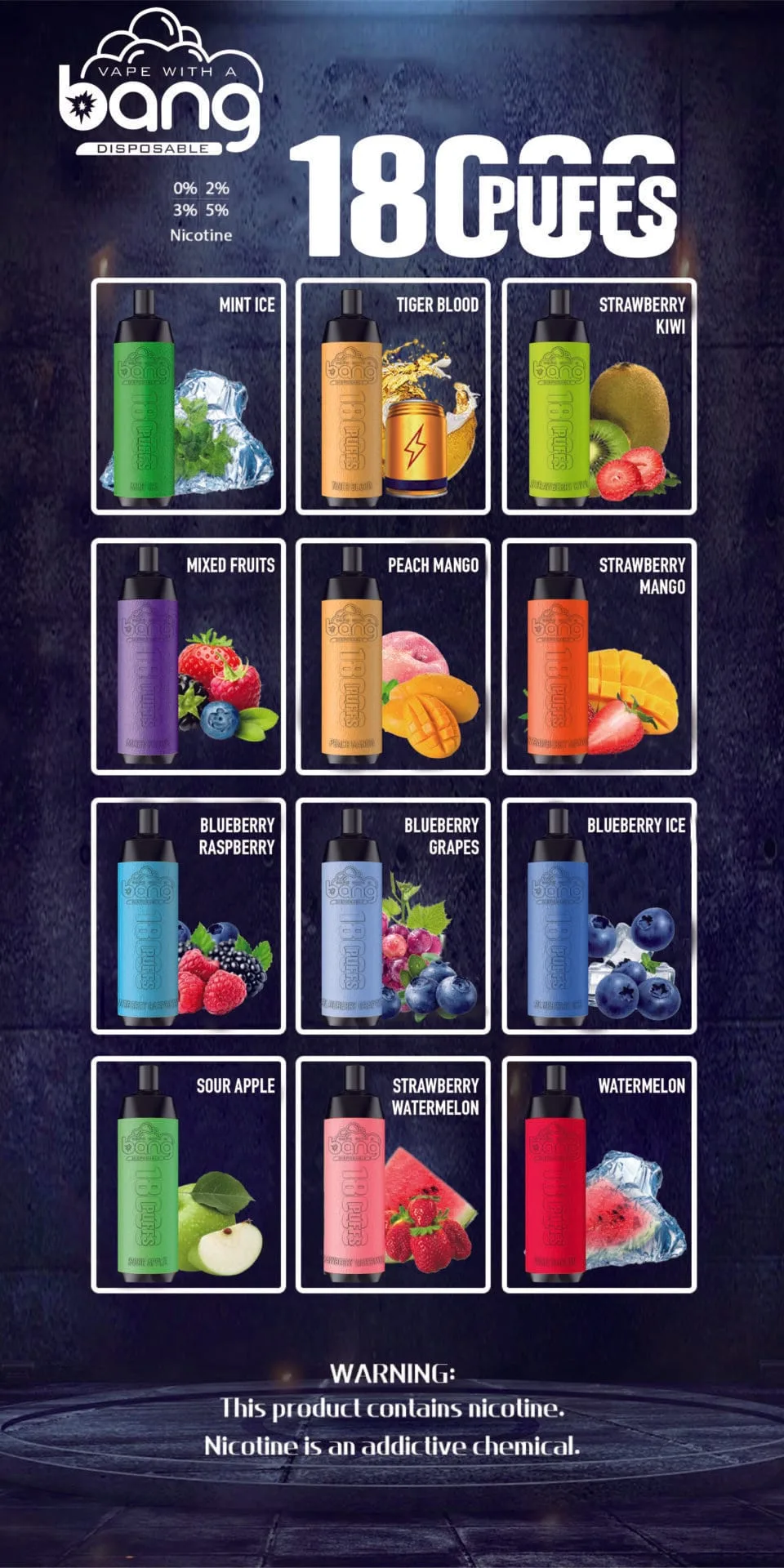 Bang Crown Bar 18000 Puffs Disposable Vape 0/2/3/5% Nicotine Rechargeable with Mesh Coil Bulk Buy Wholesale Bang Crown Bar 18000 Puffs Disposable Vape 0/2/3/5% Nicotine Rechargeable with Mesh Coil Bulk Buy Wholesale