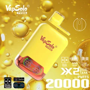 VapSolo Twins 20000 puffar: engångsvape med dubbla smaker med uppladdningsbart batteri för ultimat livslängd VapSolo Twins 20000 puffar: engångsvape med dubbla smaker med uppladdningsbart batteri för ultimat livslängd