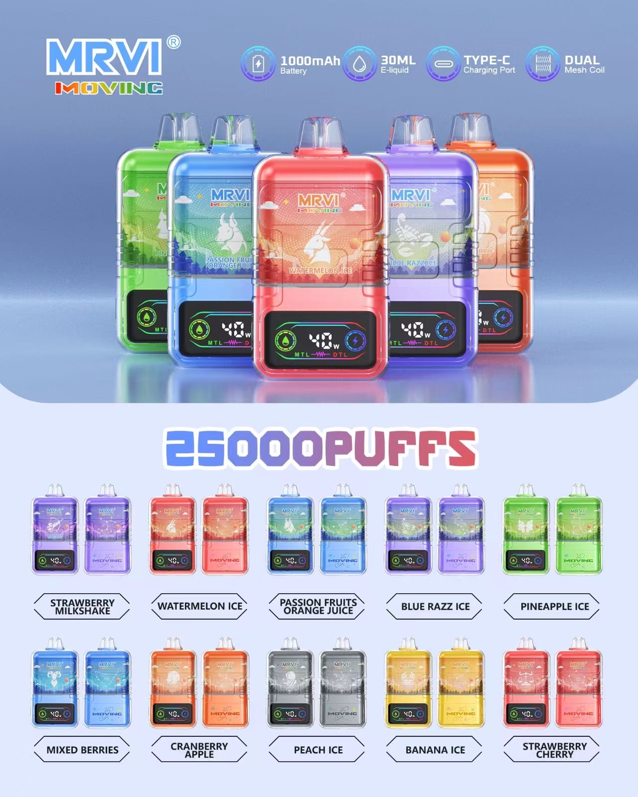 MRVI 25000 Puffs 2% 5% Nikotin Újratölthető Tömeges Vásárlás Eldobható Vape Nagyker MRVI 25000 Puffs 2% 5% Nikotin Újratölthető Tömeges Vásárlás Eldobható Vape Nagyker