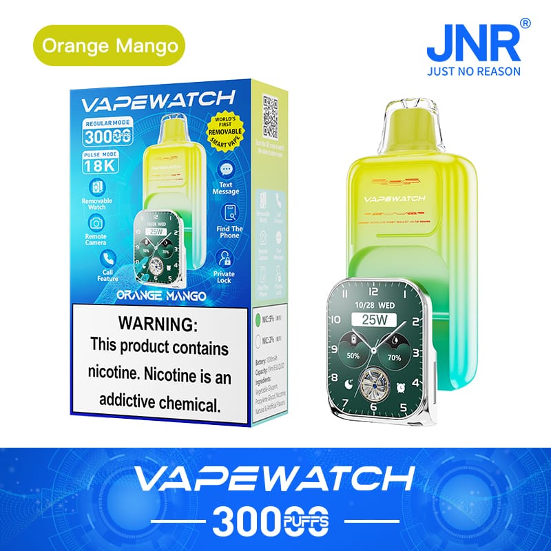 JNR Vape Watch 30000 Puffs | 2% strength, 19mL, dual mesh, 1000mAh, smart,  quick charge