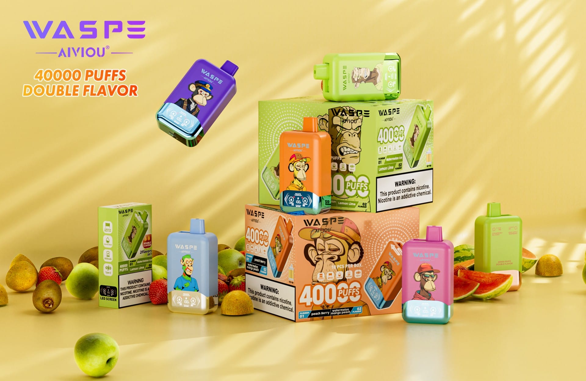 WASPE 40K Twins 40000 Puffs | 36mL, podwójna siatka, 0%-5% nikotyna, podwójny smak, jednorazowe vape luzem 35 WASPE 40K Twins 40000 Puffs | 36mL, podwójna siatka, 0%-5% nikotyna, podwójny smak, jednorazowe vape luzem,