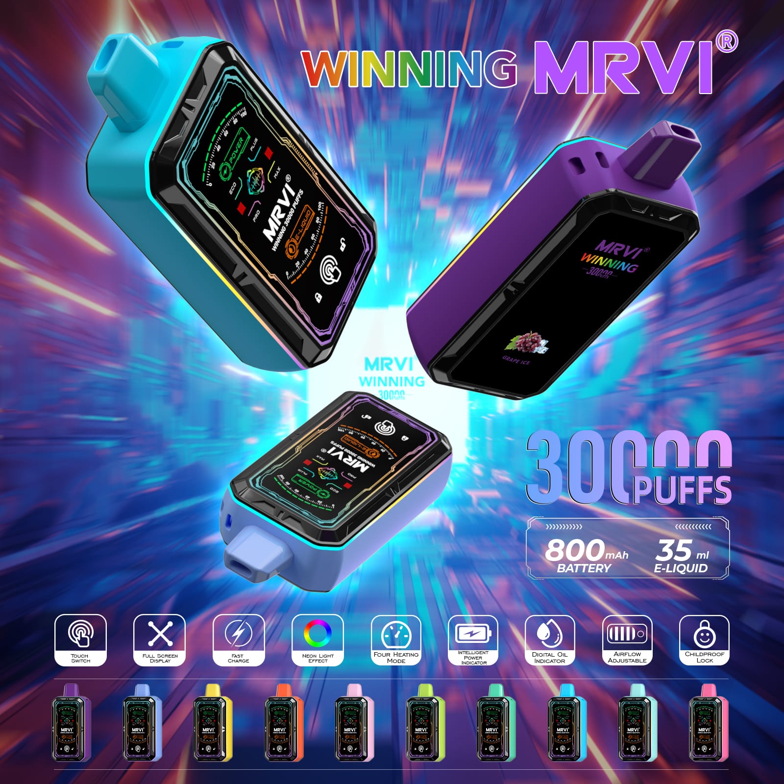 MRVI WINNING 30K Puffs 2% 5% nikotino įkraunamas masinis pirkimas vienkartinis Vape didmeninė prekyba MRVI WINNING 30K Puffs 2% 5% nikotino įkraunamas masinis pirkimas vienkartinis Vape didmeninė prekyba