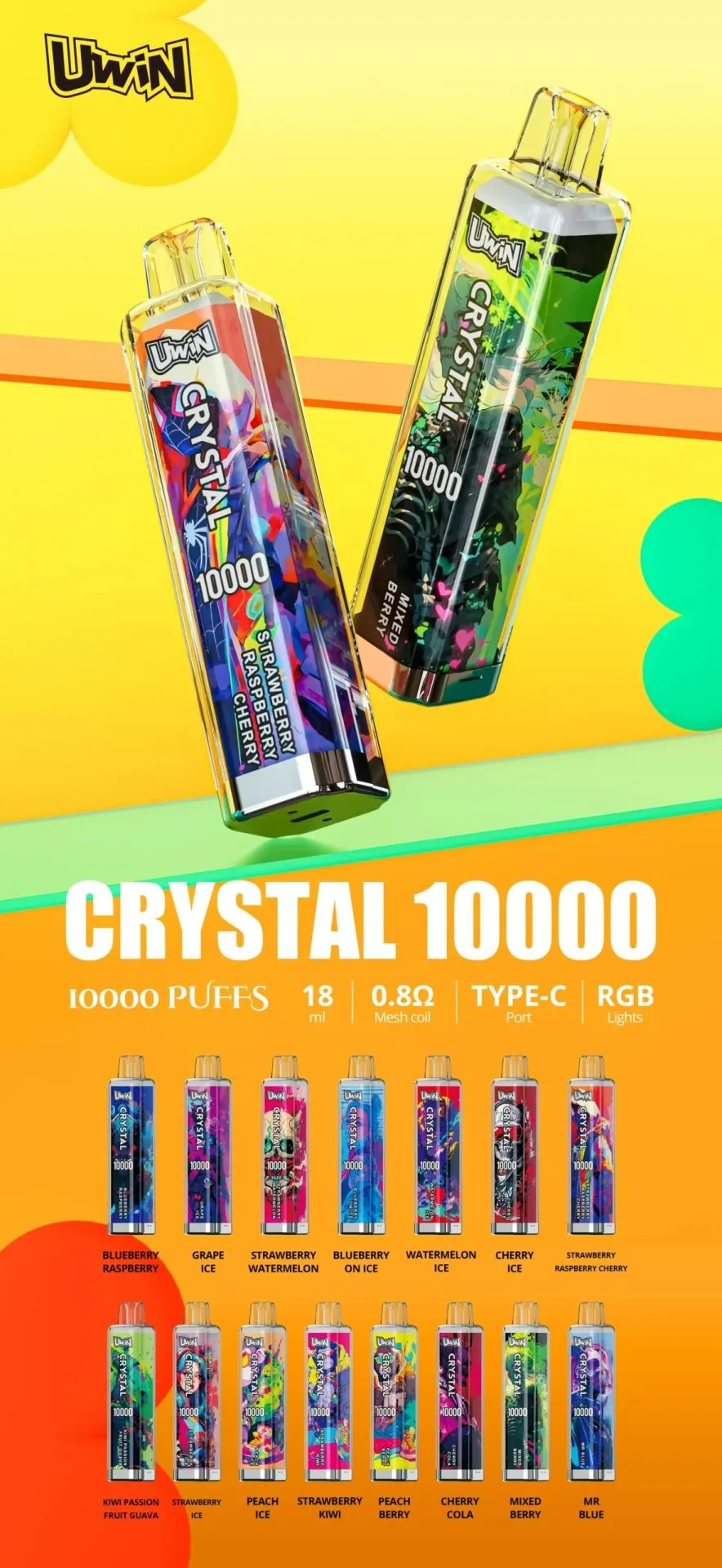 Uwin Crystal 10000 Puffs | 0-5% nicotine disposable vape wholesale bulk 32 Uwin Crystal 10000 Puffs | 0-5% nicotine disposable vape wholesale bulk,