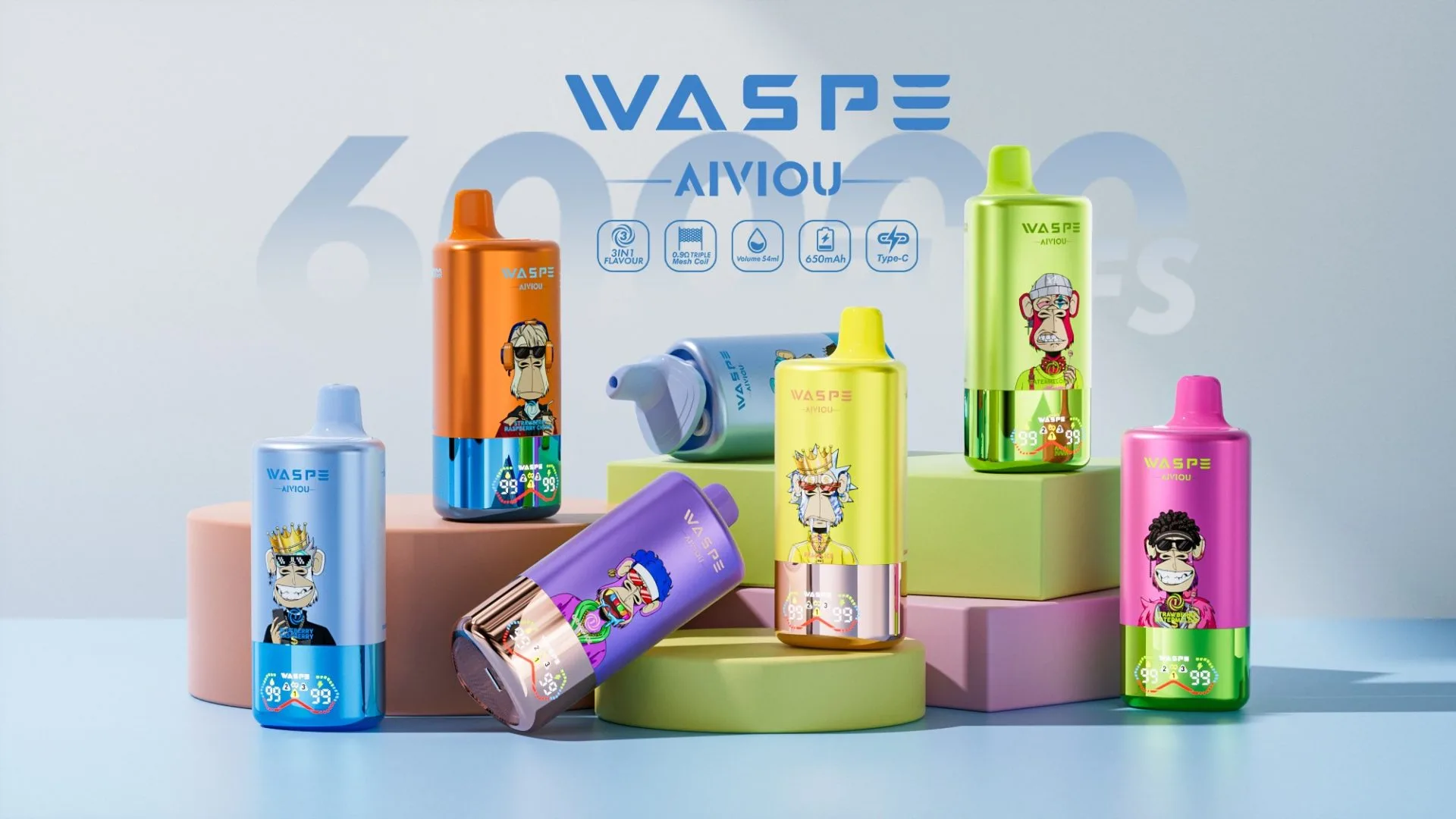 WASPE 60K 3 en 1 60000 Puffs | triple sabor a granel vape desechable 31 WASPE 60K 3 en 1 60000 Puffs | Vapeador desechable triple sabor a granel,