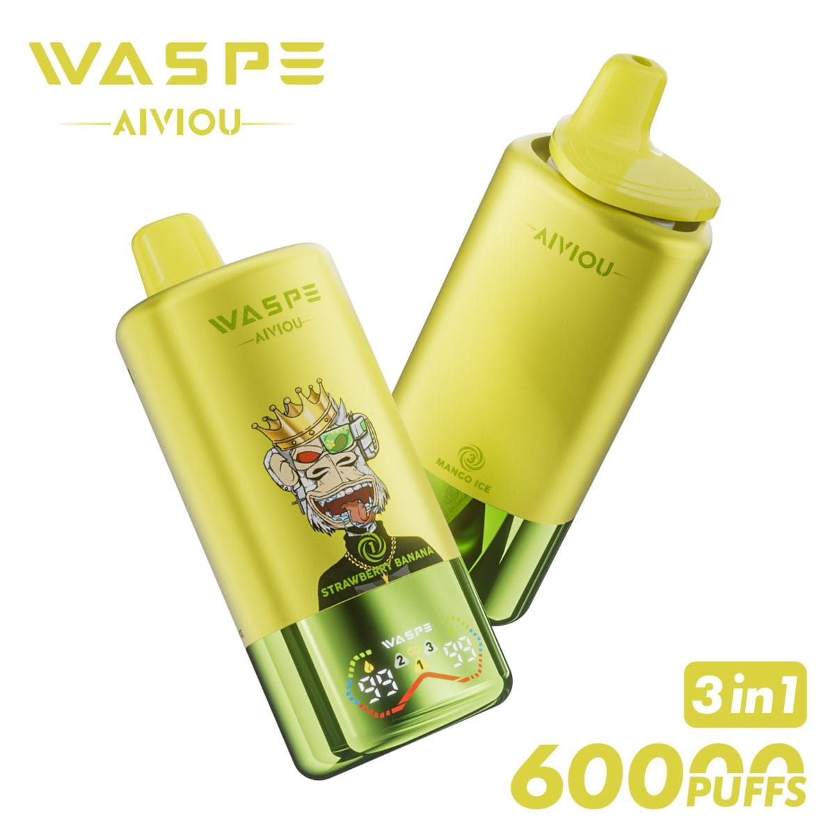 WASPE 60K | 3-in-1 60000 puffs, triple taste, bulk disposable vape