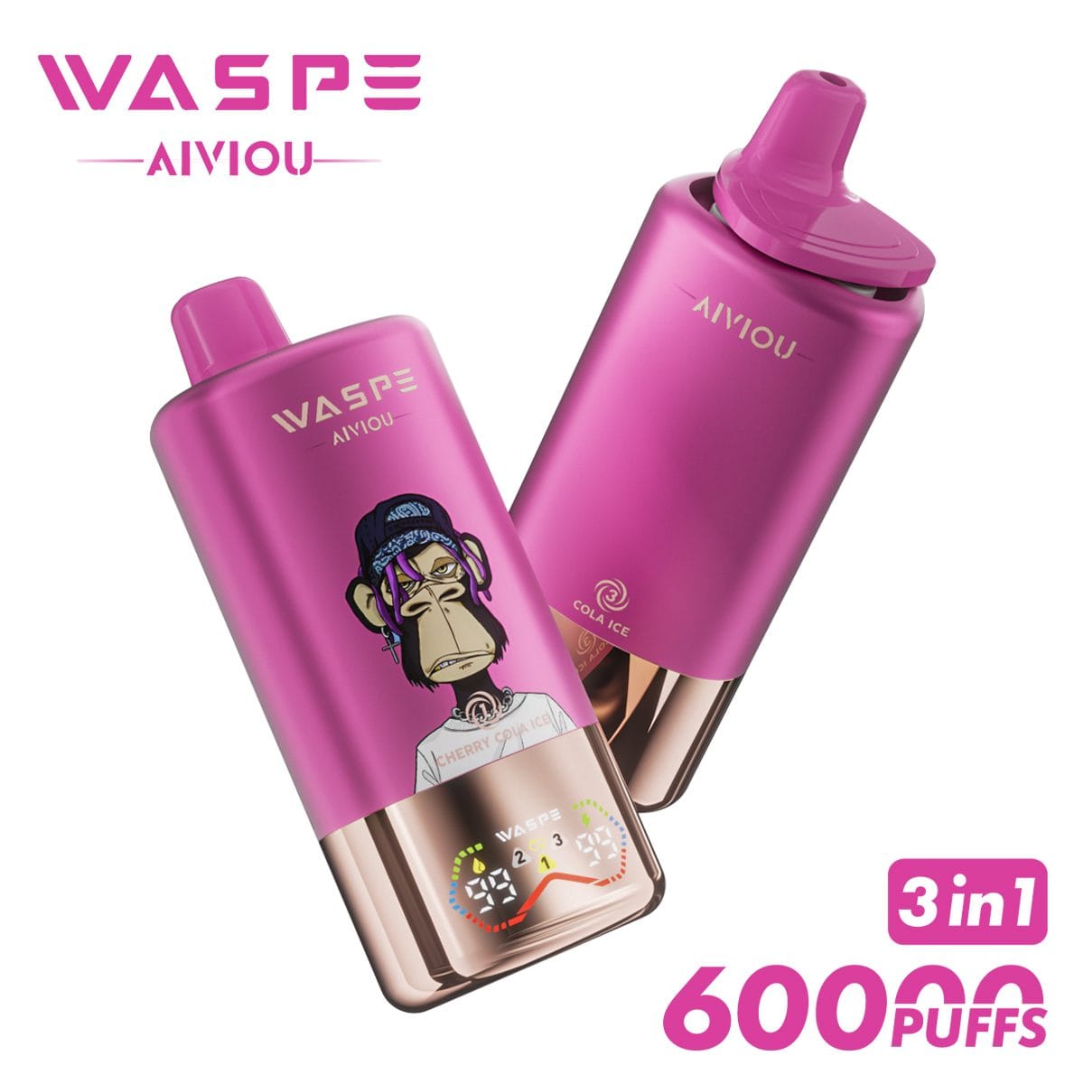 WASPE 60K | 3-in-1 60000 puffs, triple taste, bulk disposable vape