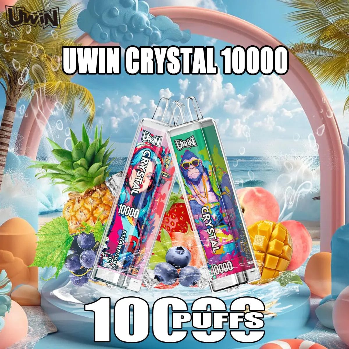 10000 puff disposable vape Uwin Crystal 10K | 10000 puffs, 0-5% strength, wholesale bulk disposable  vape