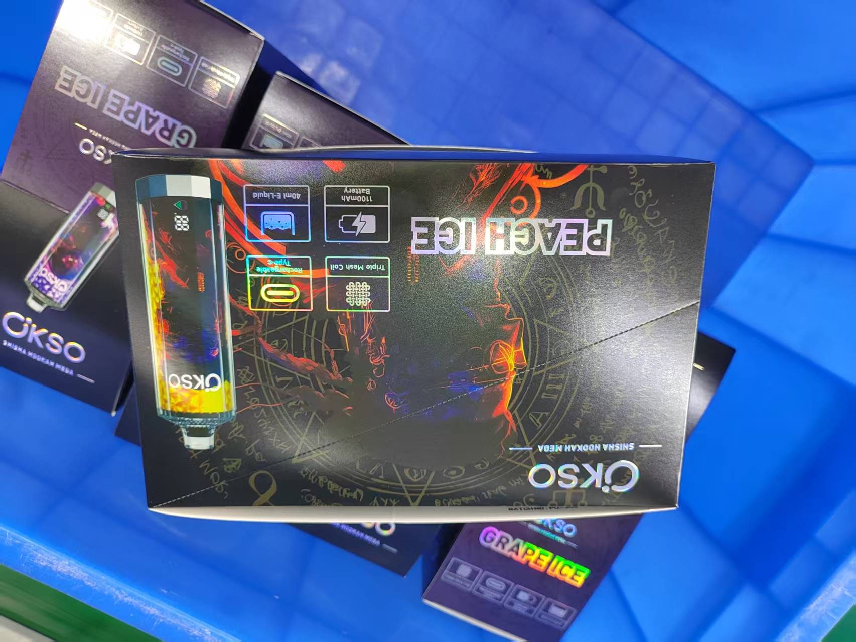 OKSO Shisha Hookah Mega 50000 Puffs | trojna mrežna tuljava, 40 ml, LED zaslon, nastavljiv pretok zraka, vape za enkratno uporabo 100 OKSO Shisha Hookah Mega 50000 Puffs | trojna mrežna tuljava, 40 ml, LED zaslon, nastavljiv pretok zraka, vape za enkratno uporabo,