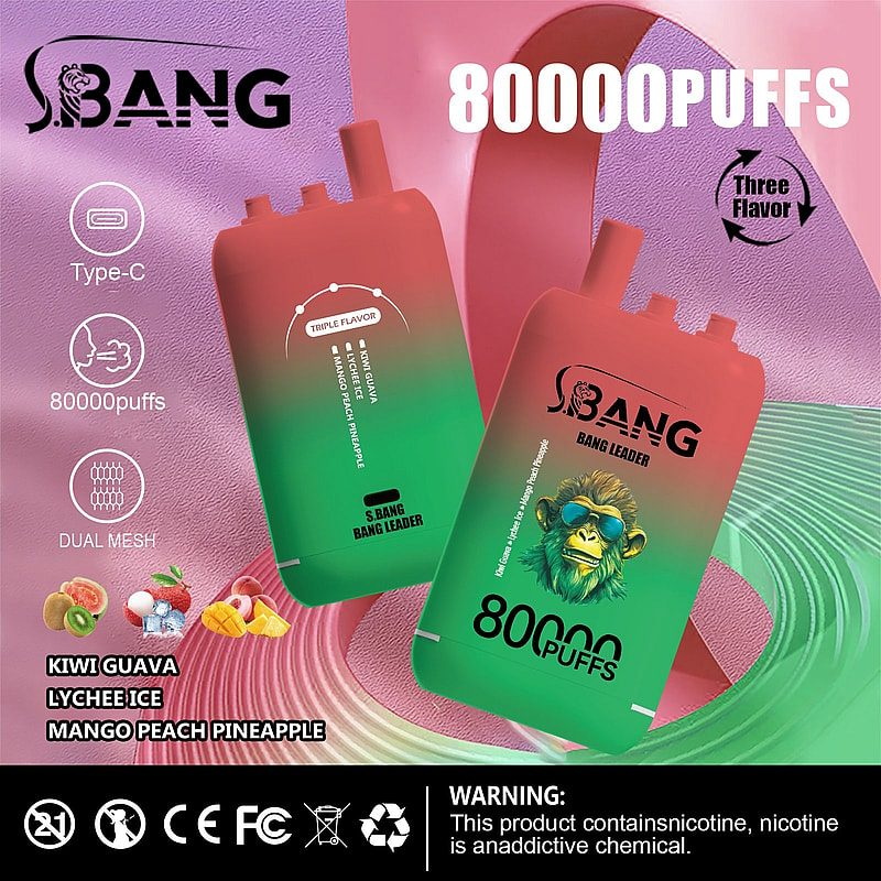Bang Leader 80K | 80,000パフ、3つのオプション、デュアルメッシュ