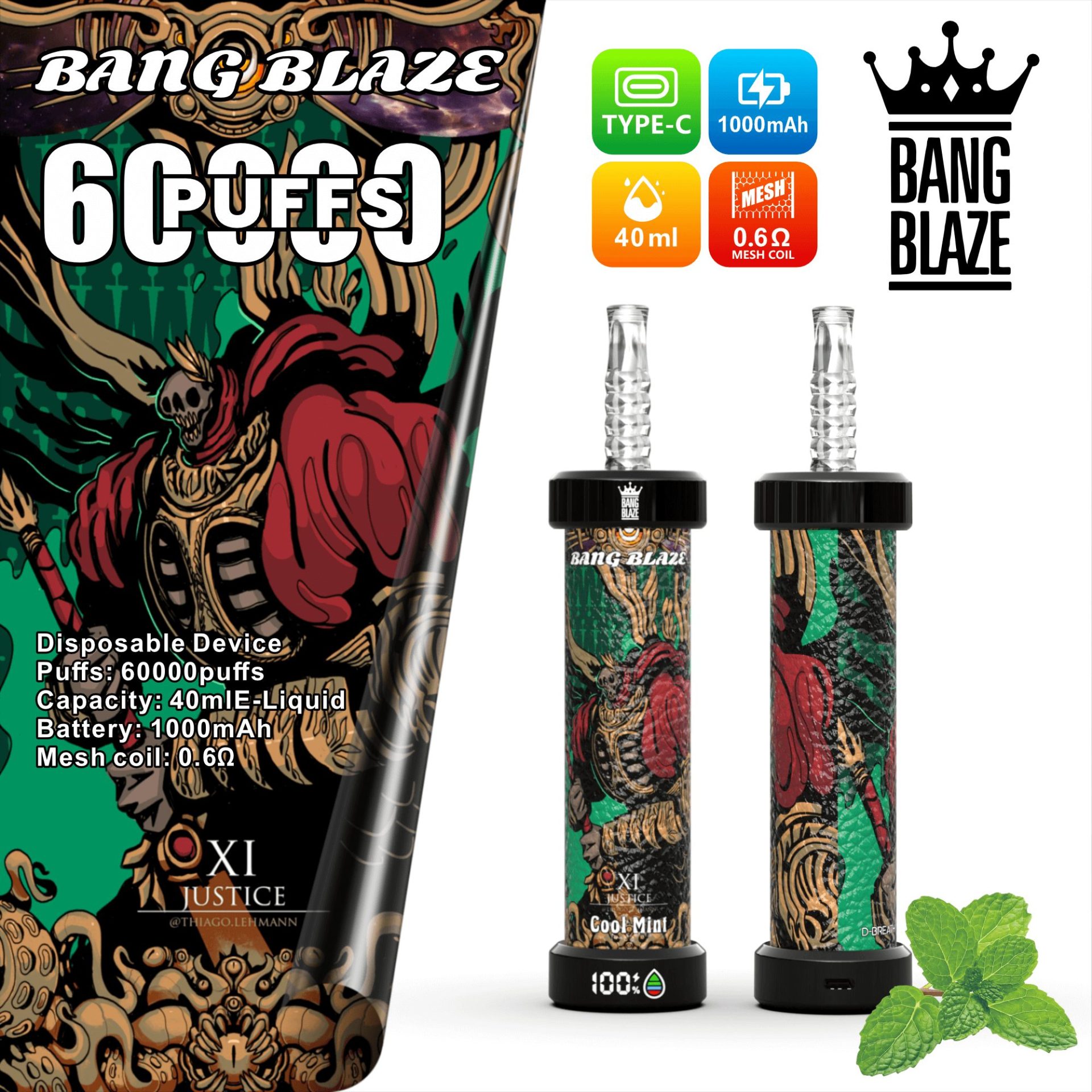 Bang Blaze 60K Shisha 60000 Puffs | long lasting bulk disposable vape