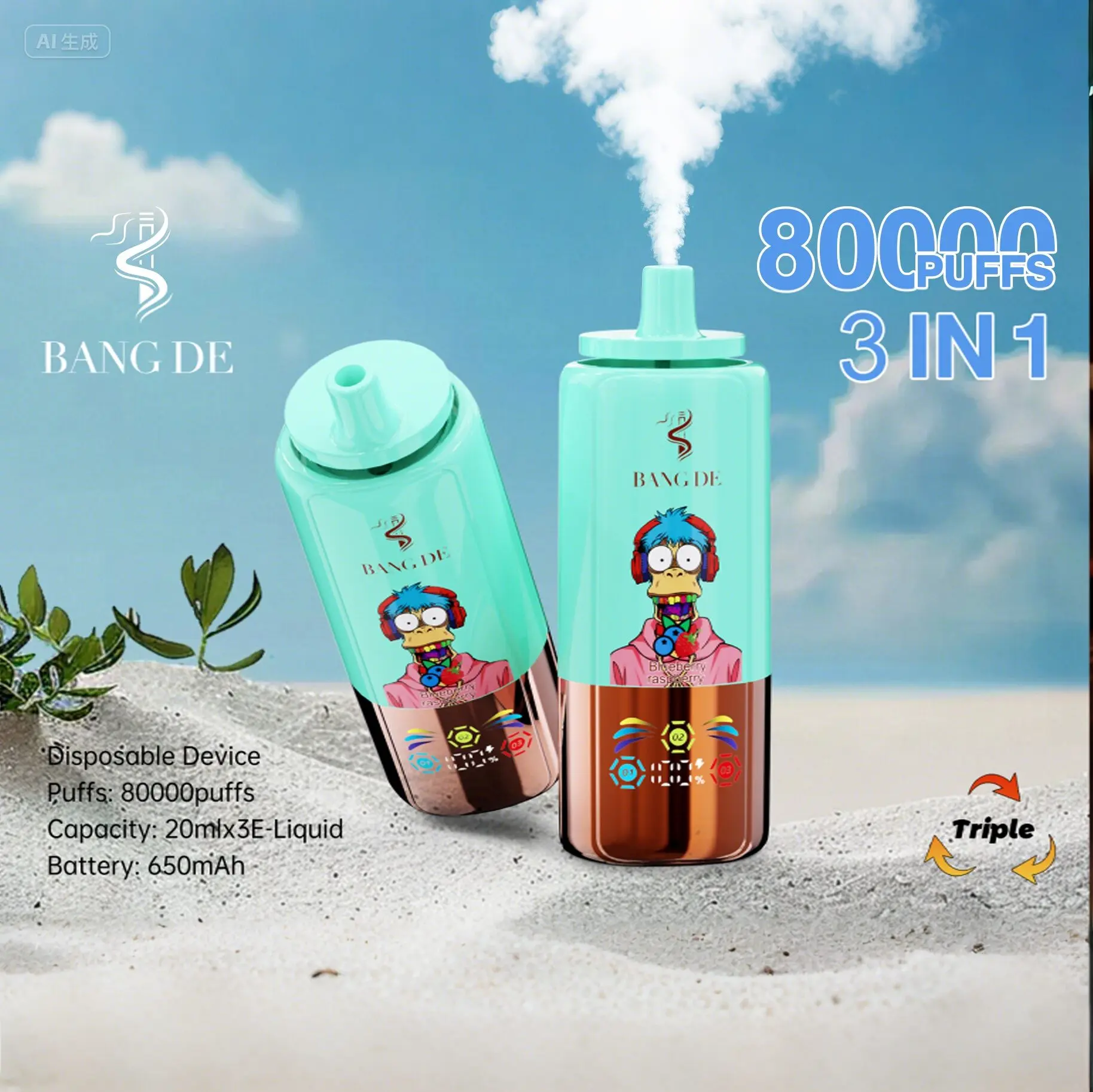 Bang DE 80000 | 3-in-1 80K puffs triple option bulk disposable