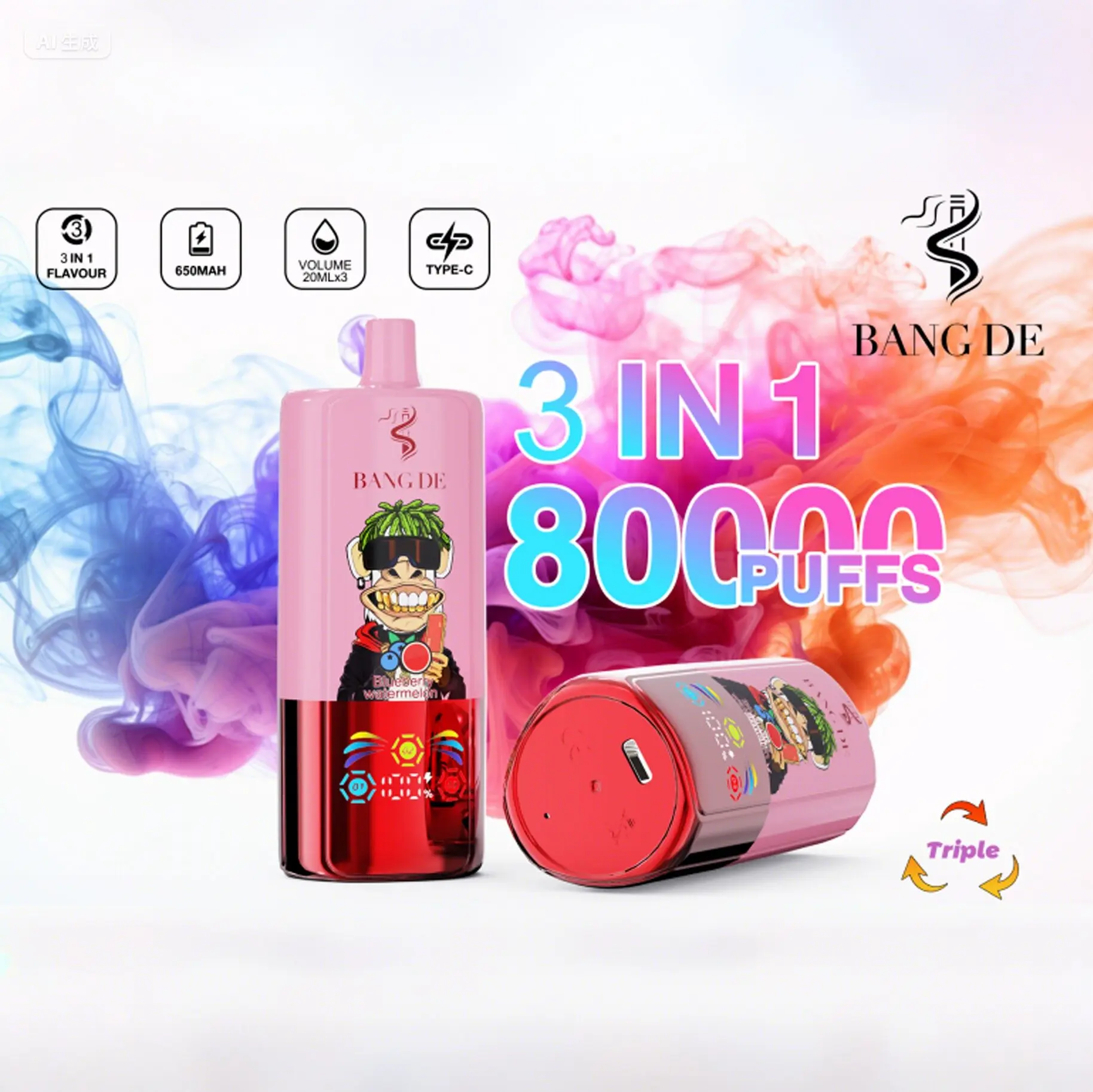 Bang DE 80000 | 3-in-1 80K puffs triple option bulk disposable