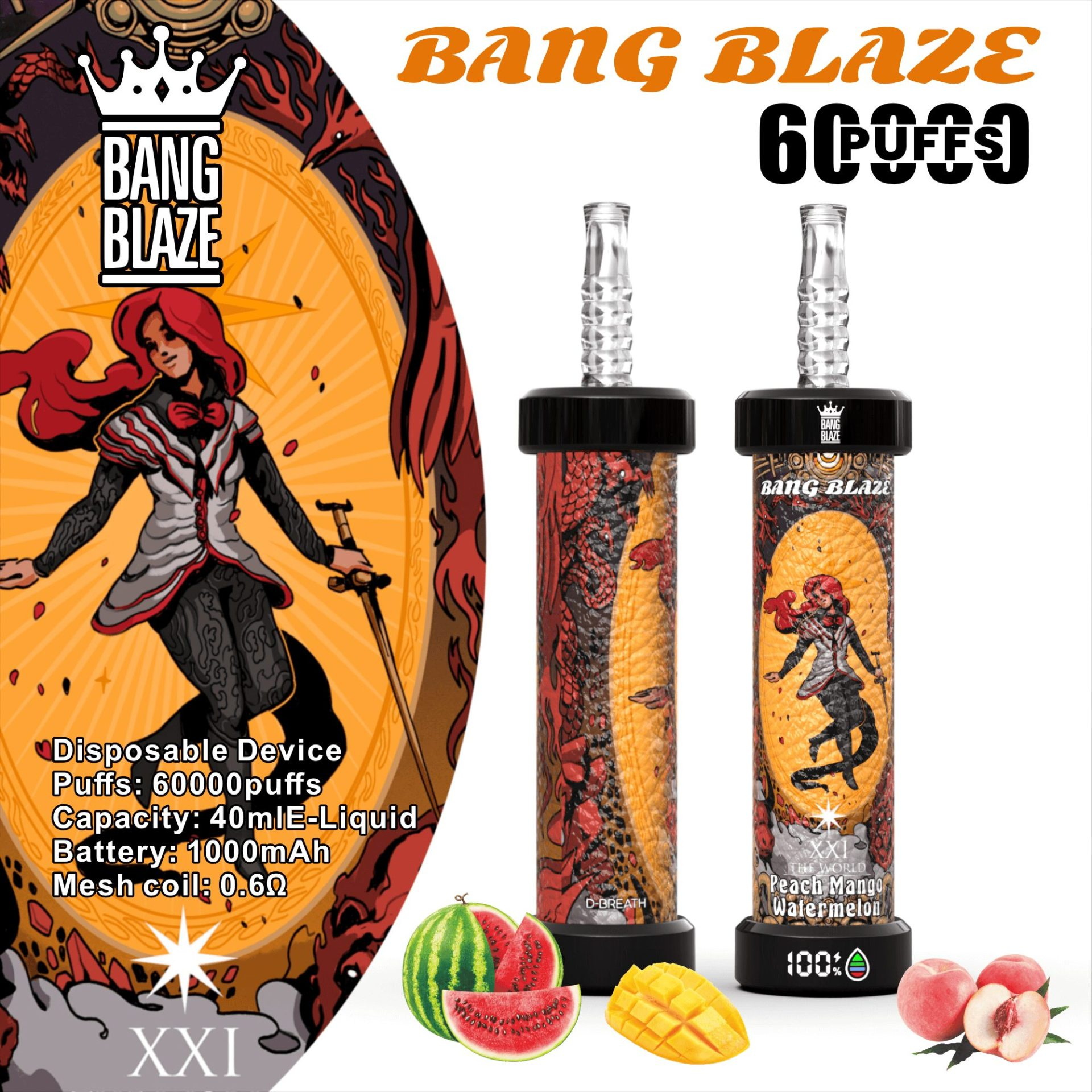 Bang Blaze 60K Shisha 60000 Puffs｜長持ち使い捨てVAPE｜アイビ 