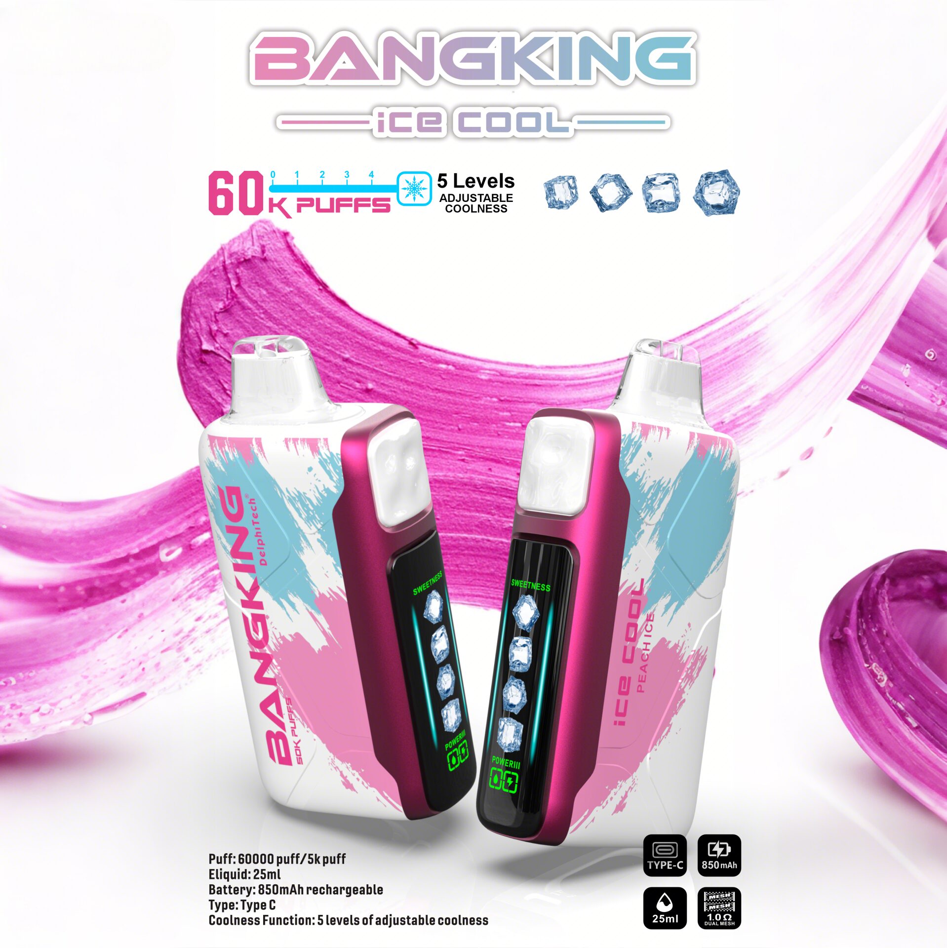 BANGKING 　あい Bang キングアイスクール60K｜60,000パフ使い捨てVAPE｜アイビユーベイプス
