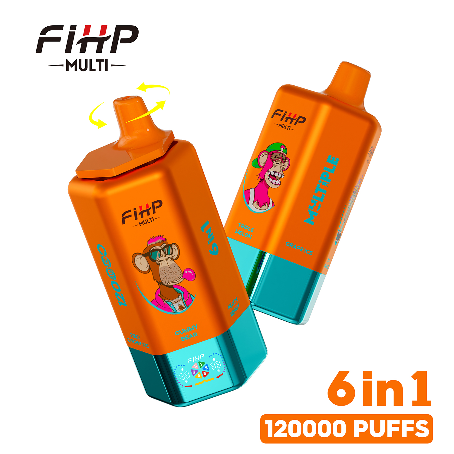 number 1 disposable vape FIHP 120K | 120000 puffs, 64mL, 6-in-1, multi-taste, LED screen, high puff count, bulk disposable vape number 1 disposable vape FIHP 120K | 120000 puffs, 64mL, 6-in-1, multi-taste, LED screen, high puff count, bulk disposable vape