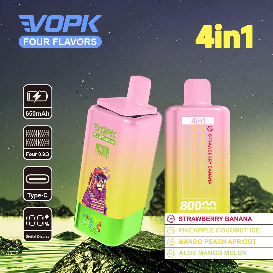 Vopk Four Tastes 80K Puffs | 4-in-1 adjustable taste bulk disposable vape