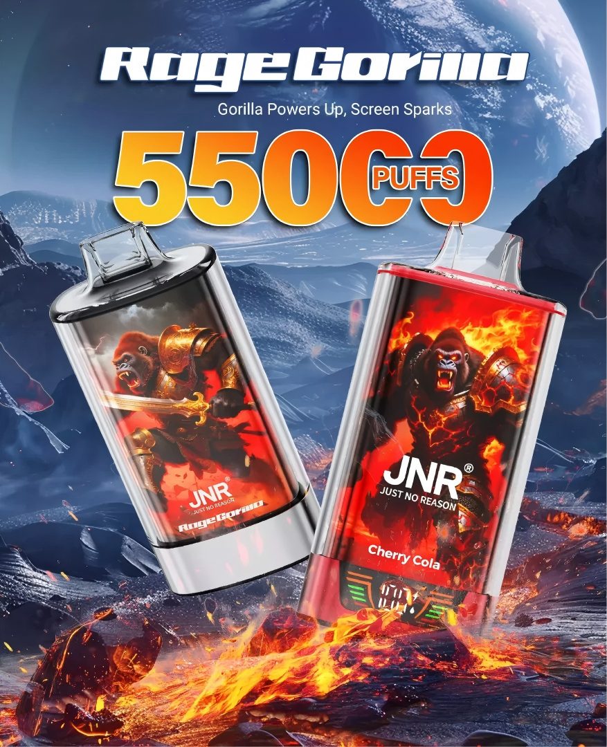 JNR RAGE GORILLA 55K Puffs | dual mesh coil smart screen ühekordselt kasutatav vape,