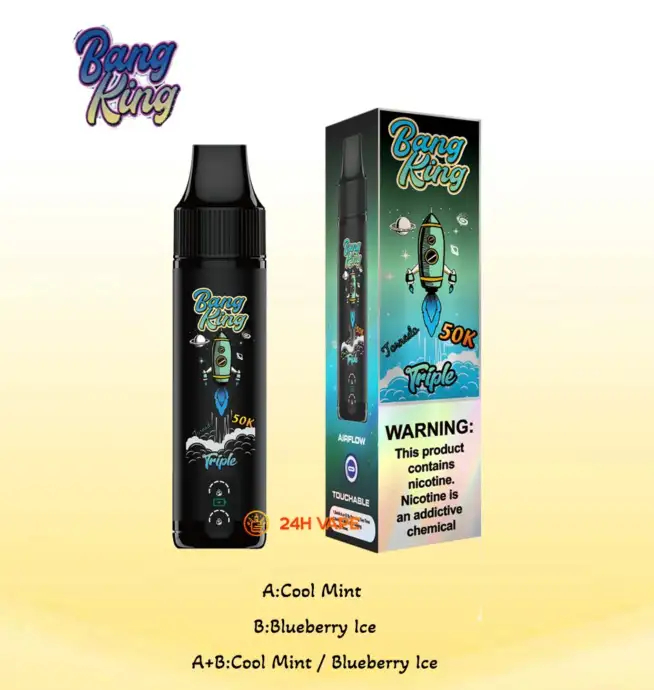 Bang King 50K | 3-in-1 triple taste 50000 puffs, rechargeable, disposable vape | Aiviou Vapes Bang King 50K | 3-in-1 triple taste 50000 puffs, rechargeable, disposable vape | Aiviou Vapes