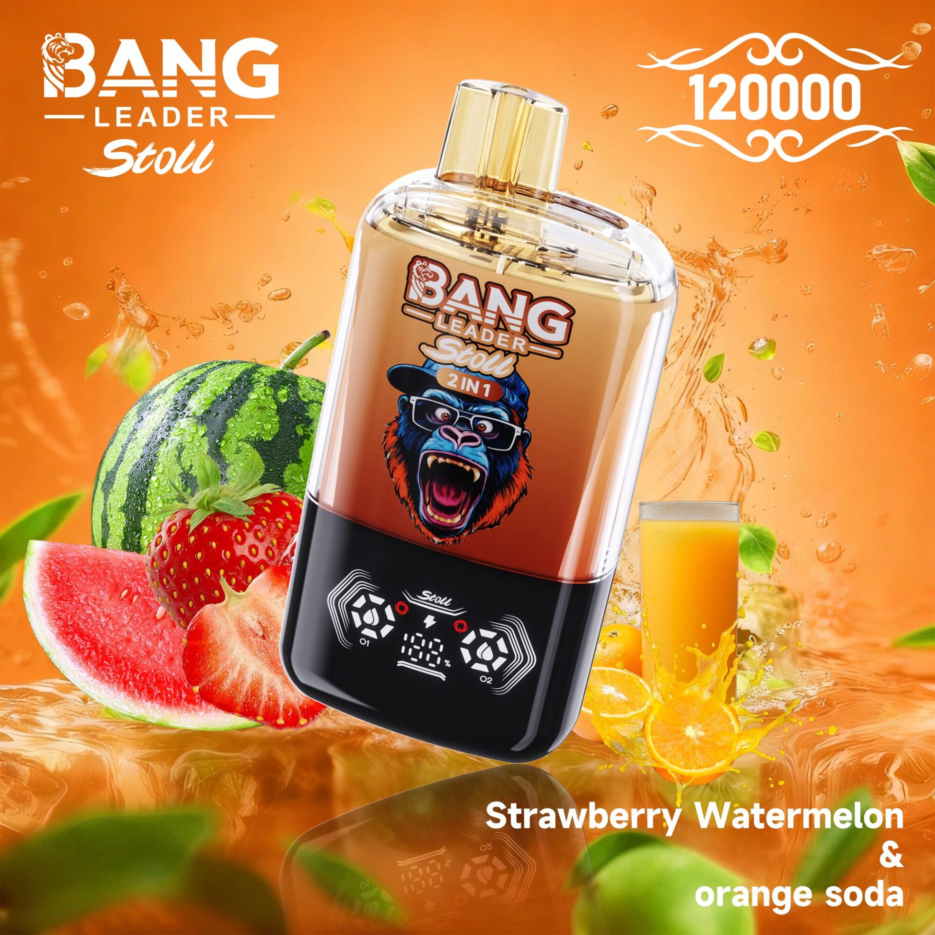 Bang Leader 120K | 2-in-1 120000 puffs, 60 ml, magnetic, dual-flavor, disposable vape, wholesale