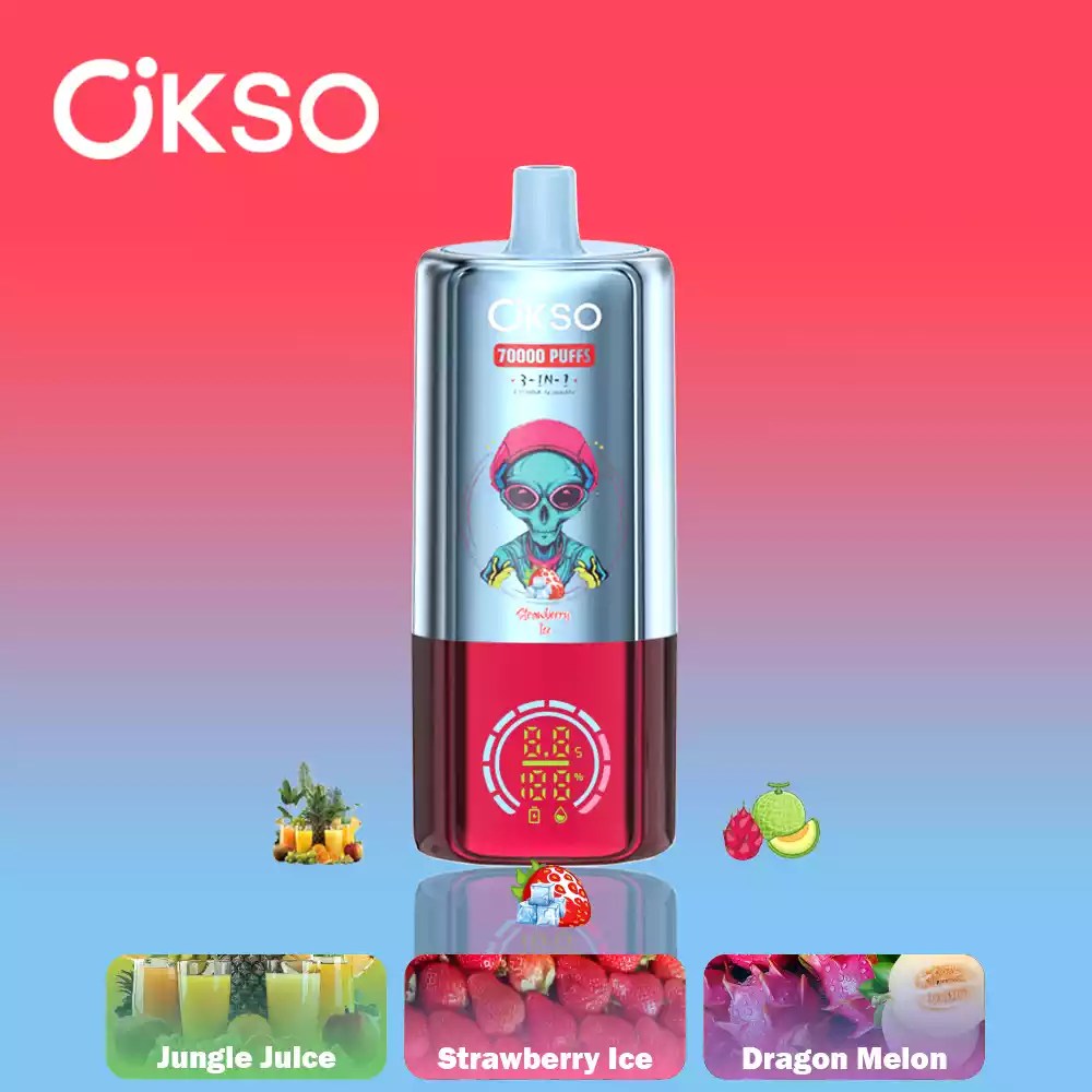 OKSO 70K | 3-in-1 70000 puffs triple mesh smooth hit bulk disposable vape