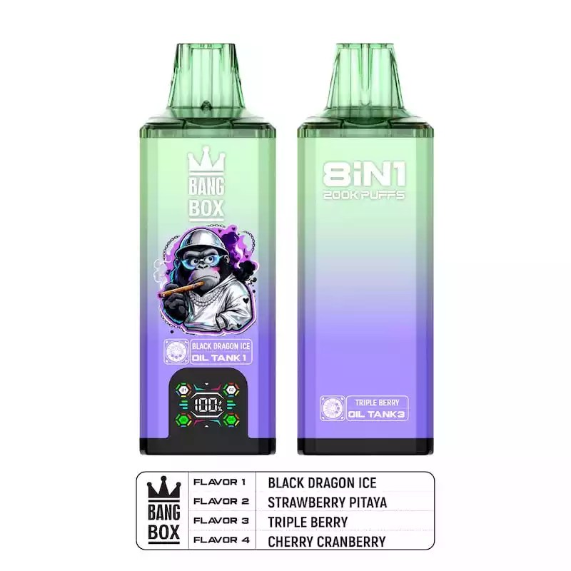 BANG BOX 200K | 8-in-1 200000 puffs, quad coil, power display, bulk  disposable vape