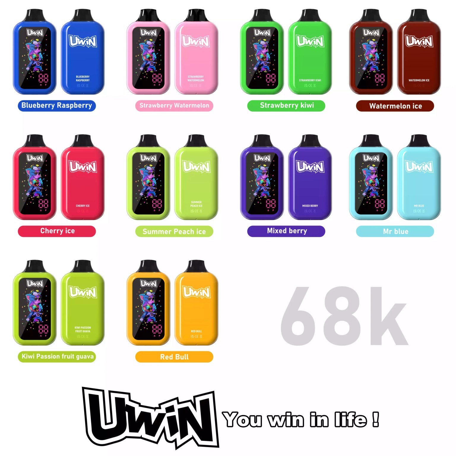 UWIN DIGITAL BOX 68K | smart LED screen, 68000 puffs, high-capacity, bulk disposable vape 1