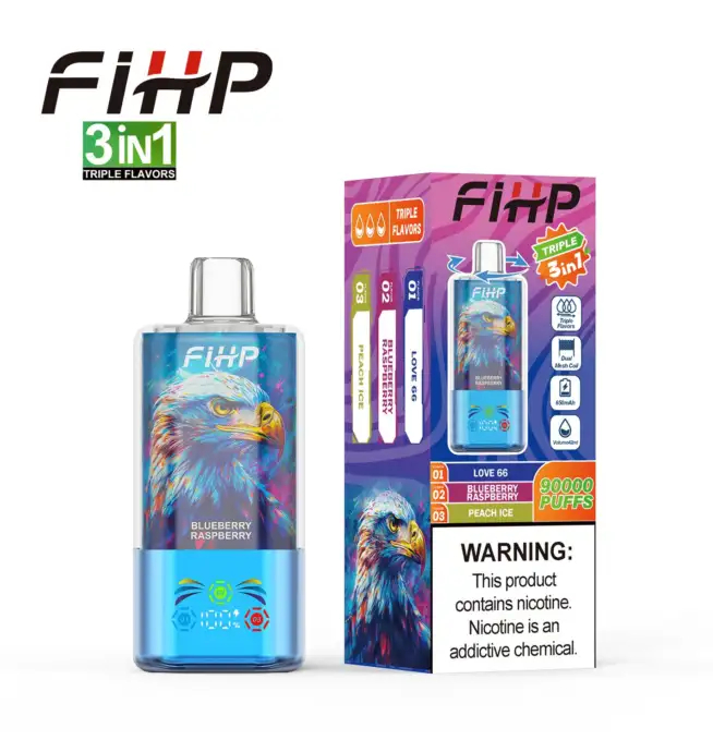 FIHP 90K 3-in-1 | 90,000 puffs, 42ml, triple flavor, LED screen, disposable vape