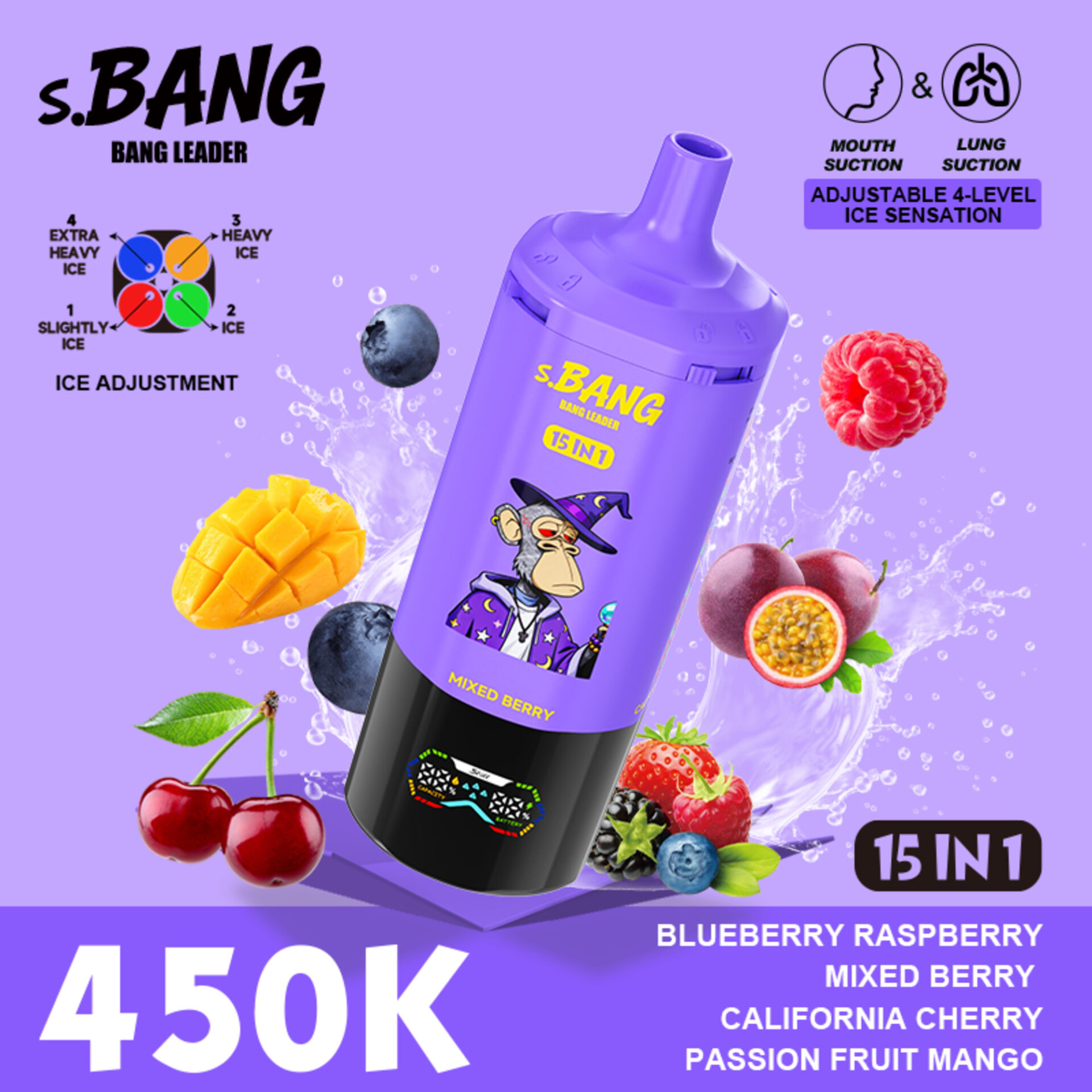Bang Leader 450K | 15-in-1 option system, 450000 puffs, smart LED