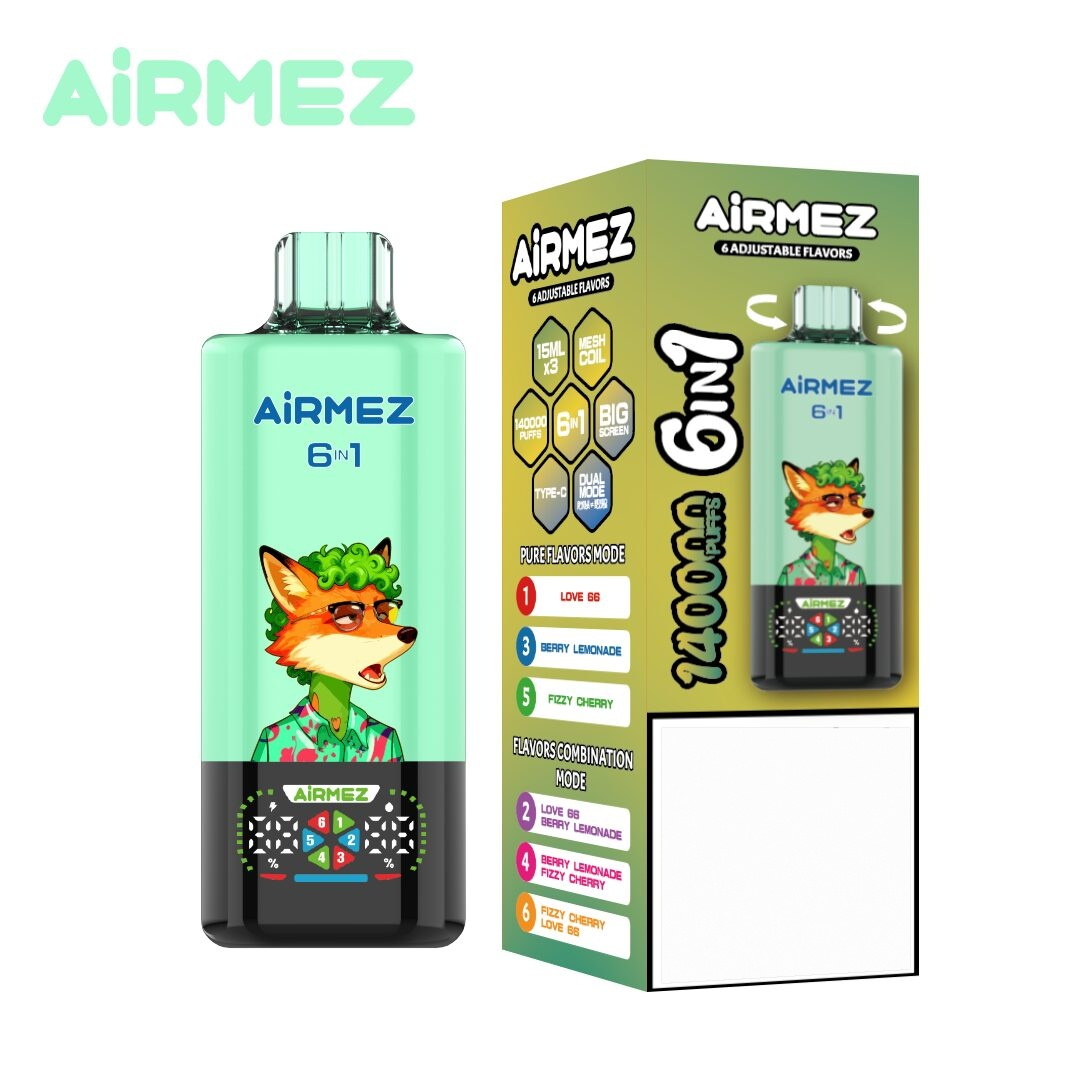 bulk all in one disposable vapes Airmez 6-in-1 140K Vape Wholesale Blueberry Ice Vape Flavors:PINEAPPLE COCONUT Juice Roll Upz E