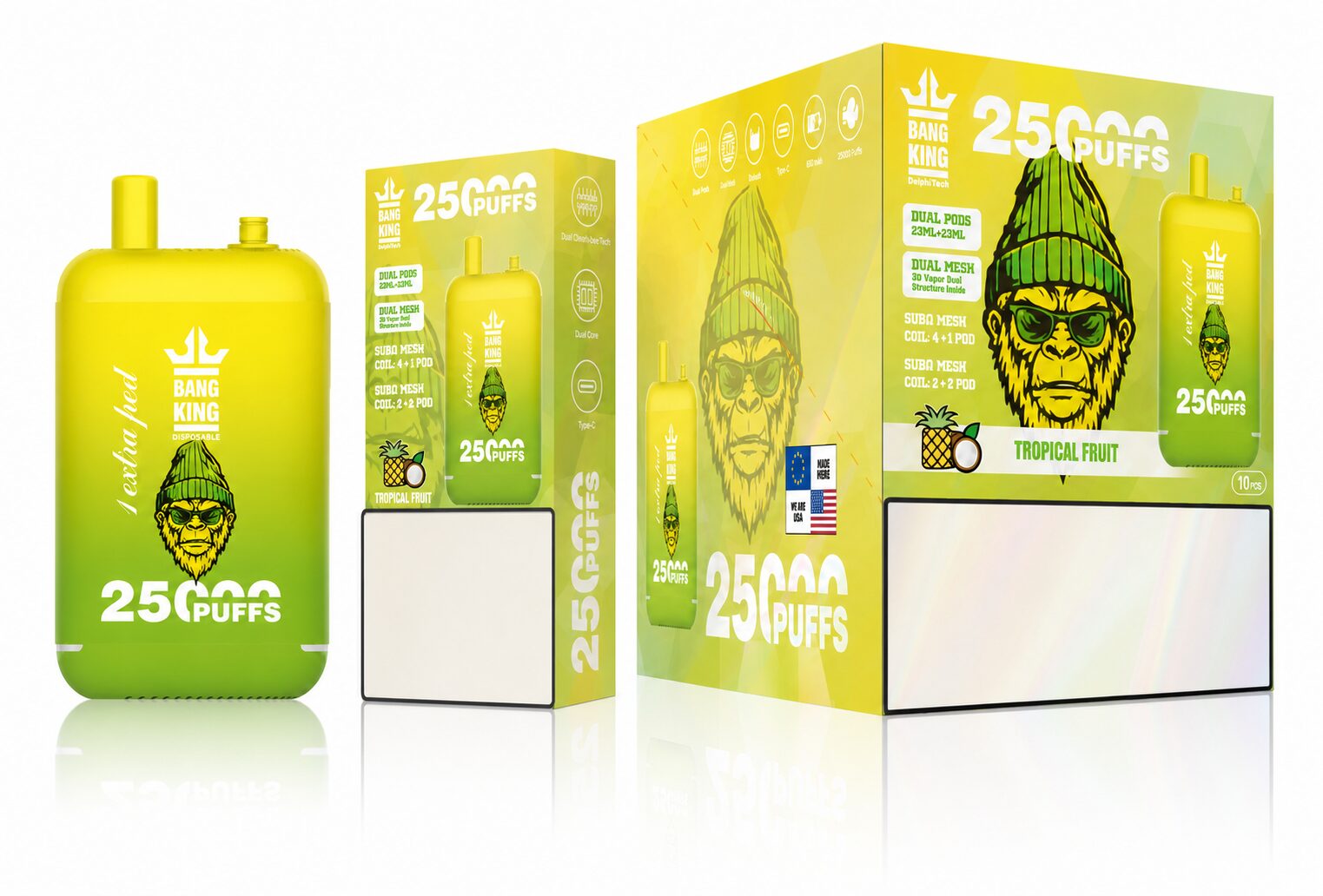Bang King 25.000 de pufuri | poduri duble 0%-5%, 46 ml, 650 mAh