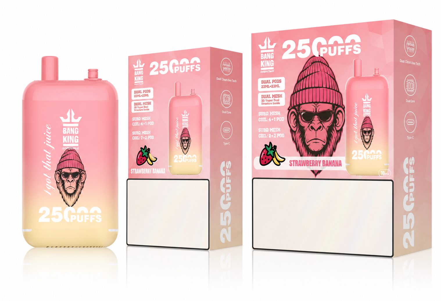 disposable vapes in bulk Bang King 25000 Puffs | dual pods 0%-5% strength, 46mL 650mAh vape Select Flavor ::Berry Peach App LEMONT MINT Digiflavor BRK 20K 20000