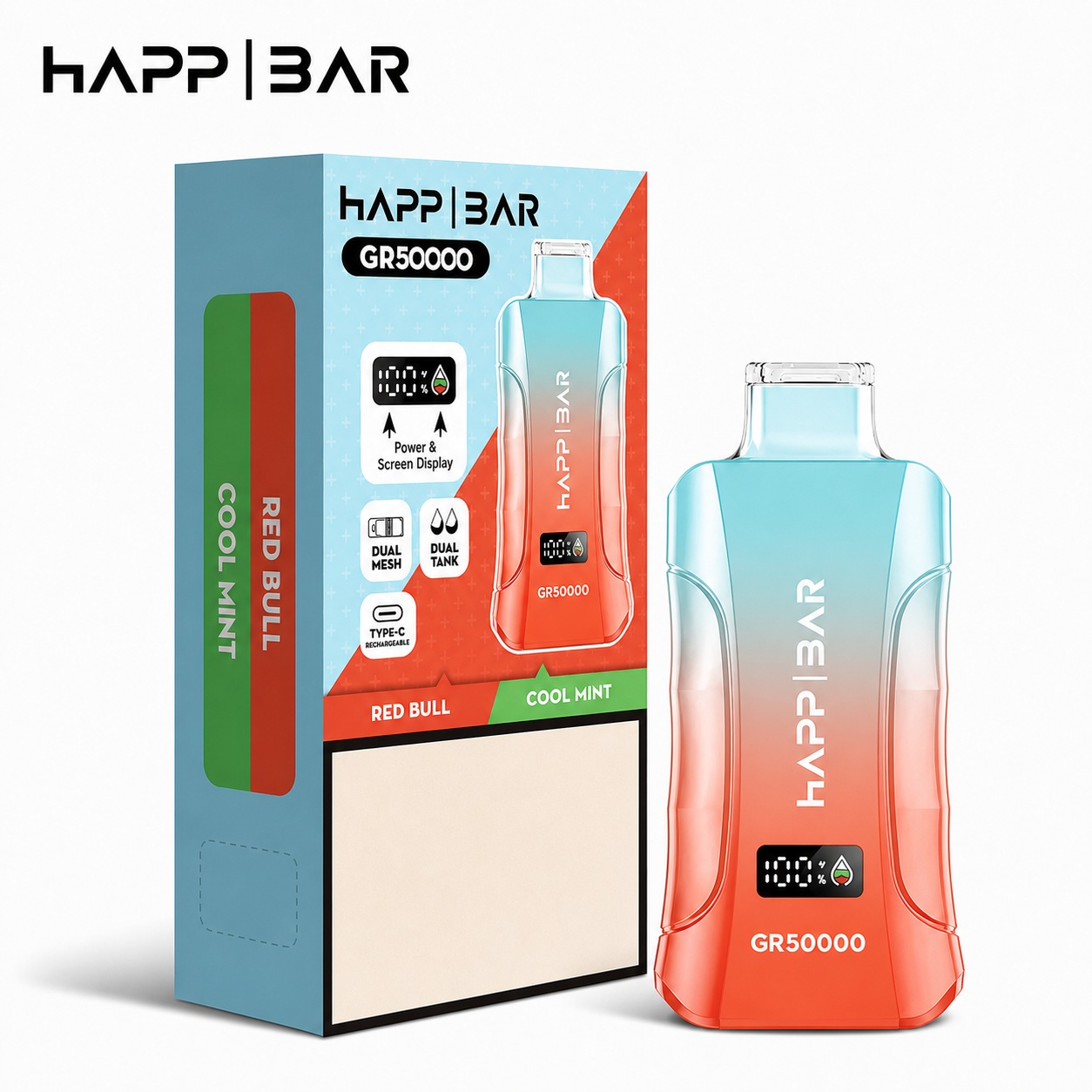hut bar hb50000 vape Happ GR50000 Disposable Wholesale 30K lifespan pods Juicy Bar Pro Max Flavor:Blueberry Kiwi Ice