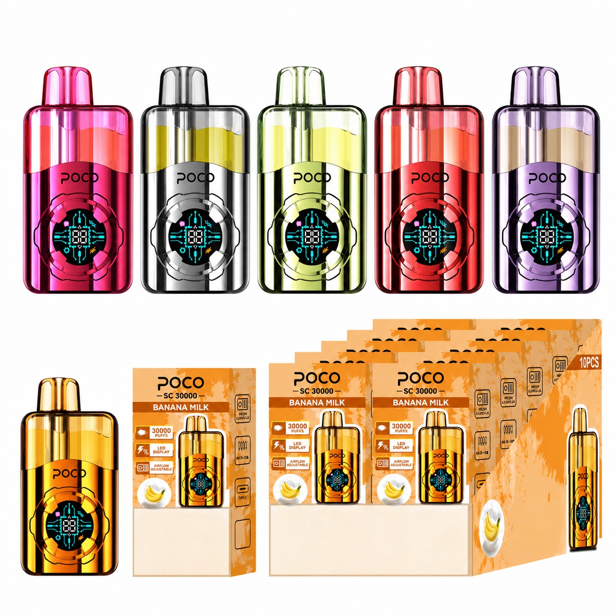 POCO SC30000 | 30000 puffs, 30ml, high-capacity, rechargeable