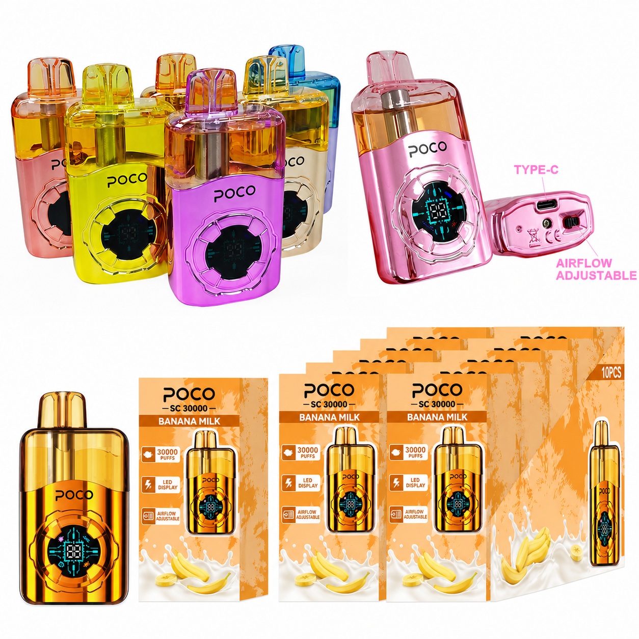 POCO SC30000 | 30000 puffs, 30ml, high-capacity, rechargeable