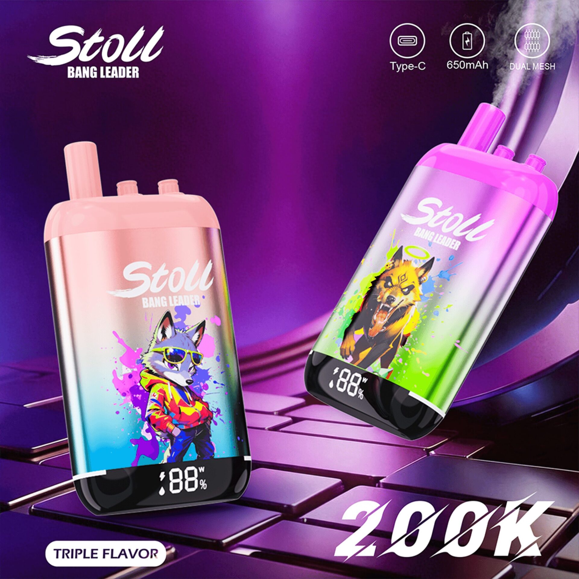 Bang Leader Stoll 200K | 3-in-1 taste switch, 200000 puffs, dual